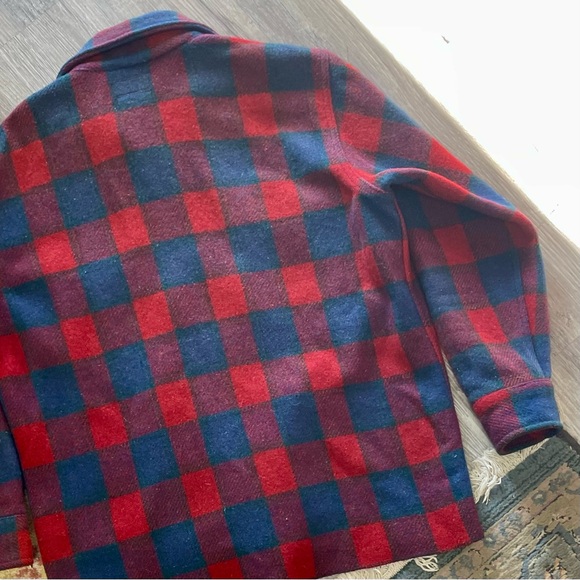 Vintage 1950s Congress Sportswear Macys Mens Classic Plaid Wool Flannel Coat - Picture 15 of 15